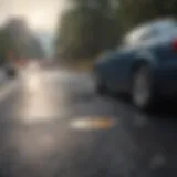 Abstract road with insurance shield