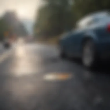 Abstract road with insurance shield