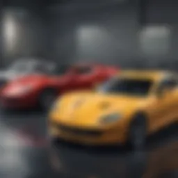 Illustration of various car models available for financing
