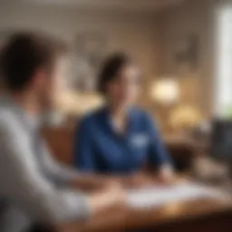 Customer service representative assisting a policyholder