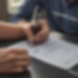 Illustration depicting a person filling out a $300 personal loan application form