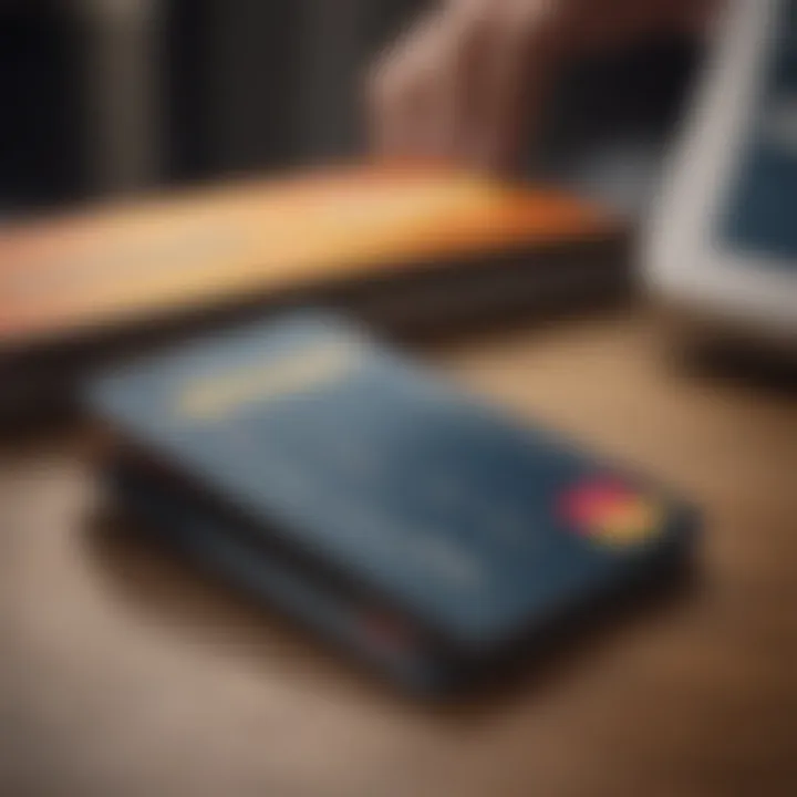 Young person checking credit card regulations