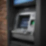 Sleek ATM interface displaying cash withdrawal options