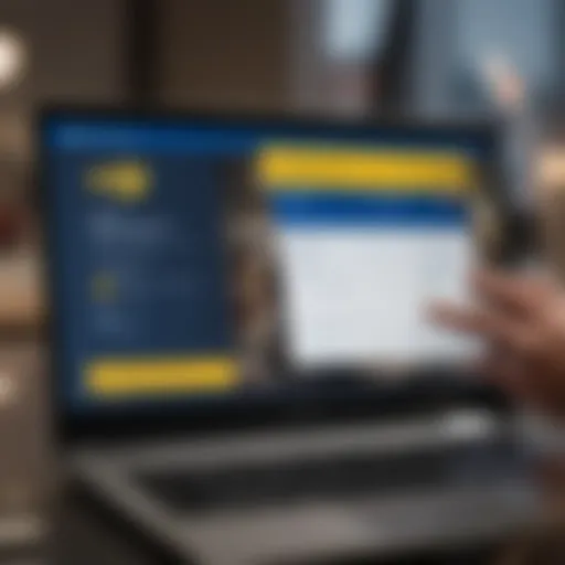 A close-up of a laptop showcasing the Best Buy Bill Pay interface