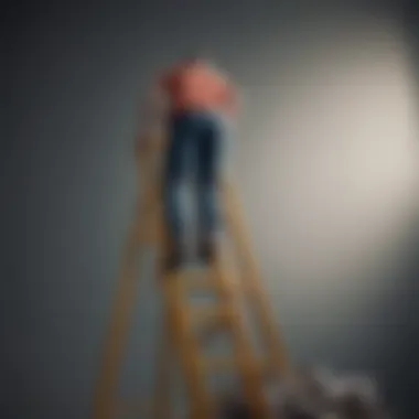 Illustration of a person climbing a ladder towards financial freedom