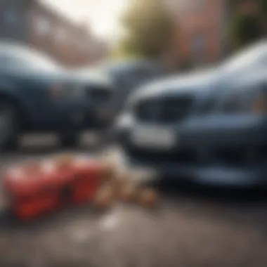 Financial Impact of Accidents Car accident scene showing financial implications