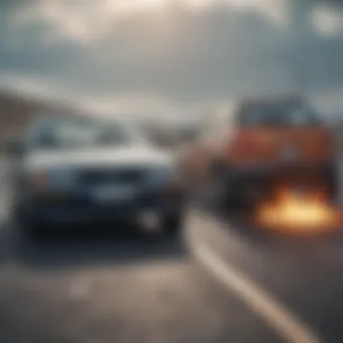 Mitigating Risks on the Open Road Car accident aftermath on a highway