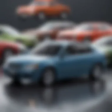 Interplay Between Cars and Interest Rates Abstract representation of a car surrounded by interest rates