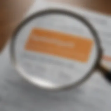 Illustration of a magnifying glass analyzing credit report