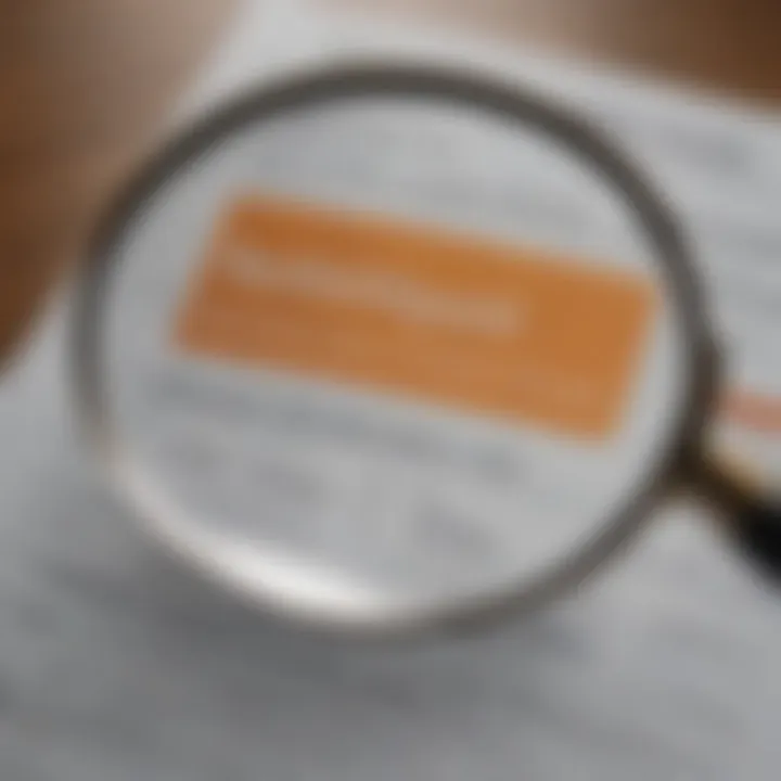 Illustration of a magnifying glass analyzing credit report