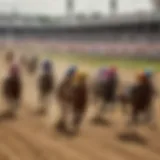 Historic view of the Kentucky Derby race track with spectators