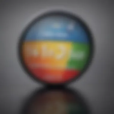 Precision in Credit Assessment A magnifying glass focusing on credit score