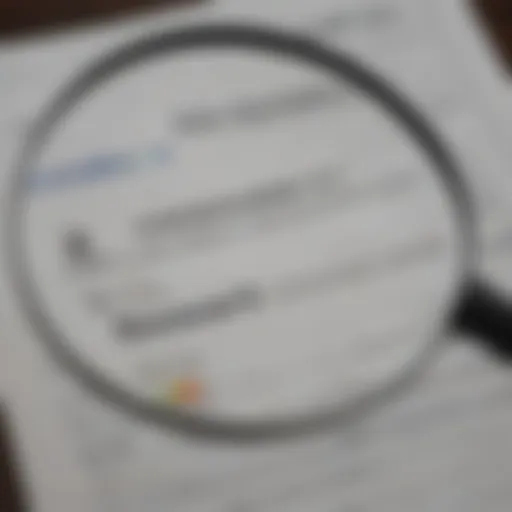 Illuminated magnifying glass focusing on credit report document