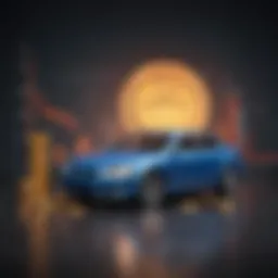 Modern Car on Financial Graph