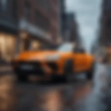 Urban Sophistication: Lamborghini Urus Elegant Lamborghini Urus on City Street