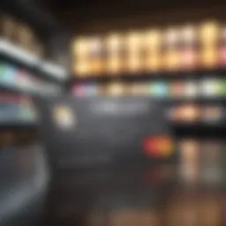 Illustration of a store credit card with rewards