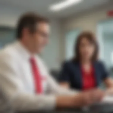 Customer Assistance at Bank of America Customer service representative assisting a client at Bank of America
