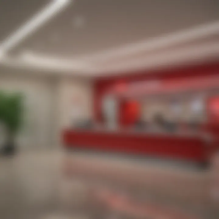 Interior layout showcasing banking services at Bank of America