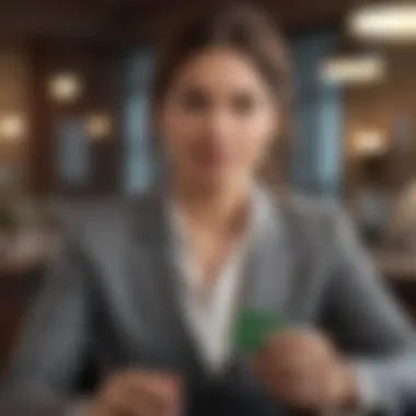 Sophisticated Businesswoman Managing Finances Elegant businesswoman using TD commercial credit card