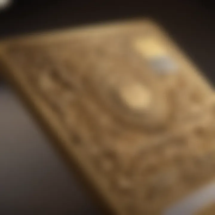 Gold credit card with intricate design details