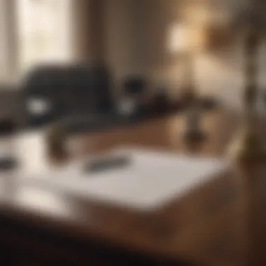 Symbolic representation of financial agreement with pen on desk Elegant pen on a sophisticated desk