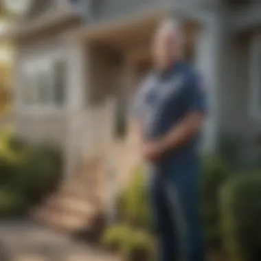 Veteran standing in front of new home