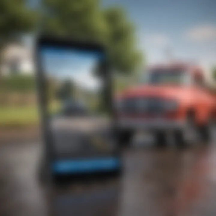 Illustration of a claim submission on a digital device