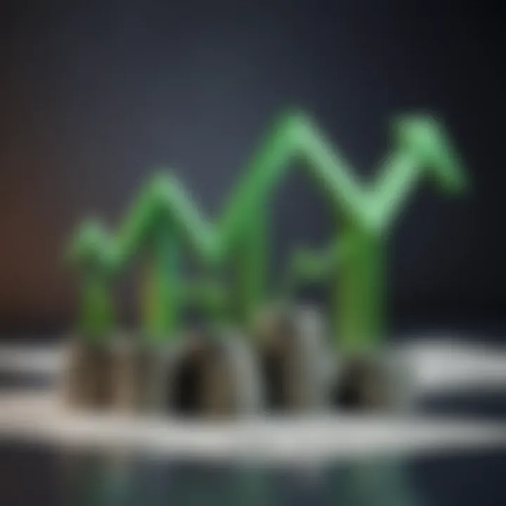 Illustration of financial growth with green arrows