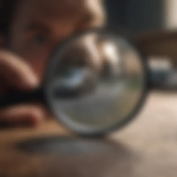 Artistic interpretation of a magnifying glass focusing on coverage details