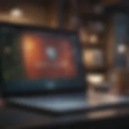 Overview of online banking on a laptop