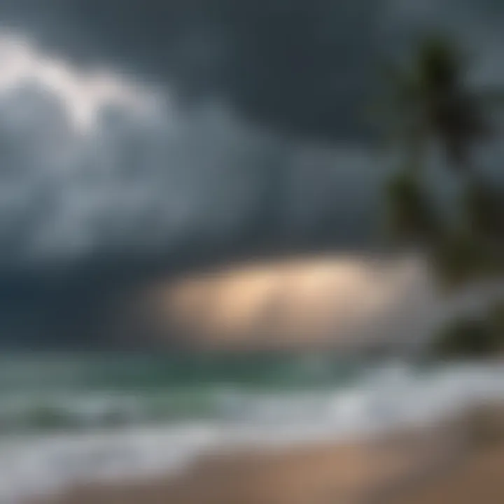 Tropical storm approaching the coastline