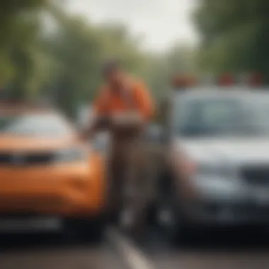 AAA Technician Assisting Stranded Driver AAA technician assisting stranded driver