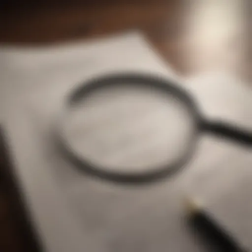 A magnifying glass over a digital document representing public records.