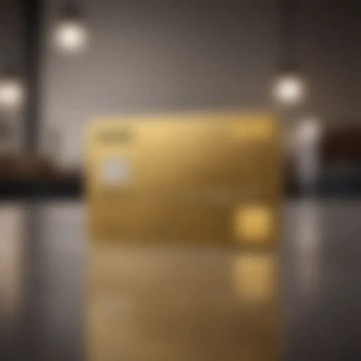 Golden credit card with the IKEA logo embossed on it