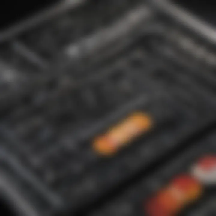 Close-up of intricate details on Black Steel Mastercard