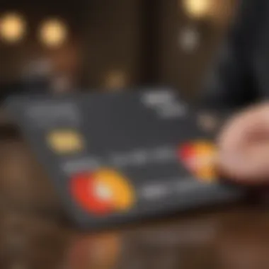 Illustration of a person managing debt with a MasterCard