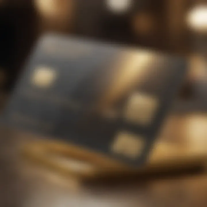 Luxury credit card with gold accents