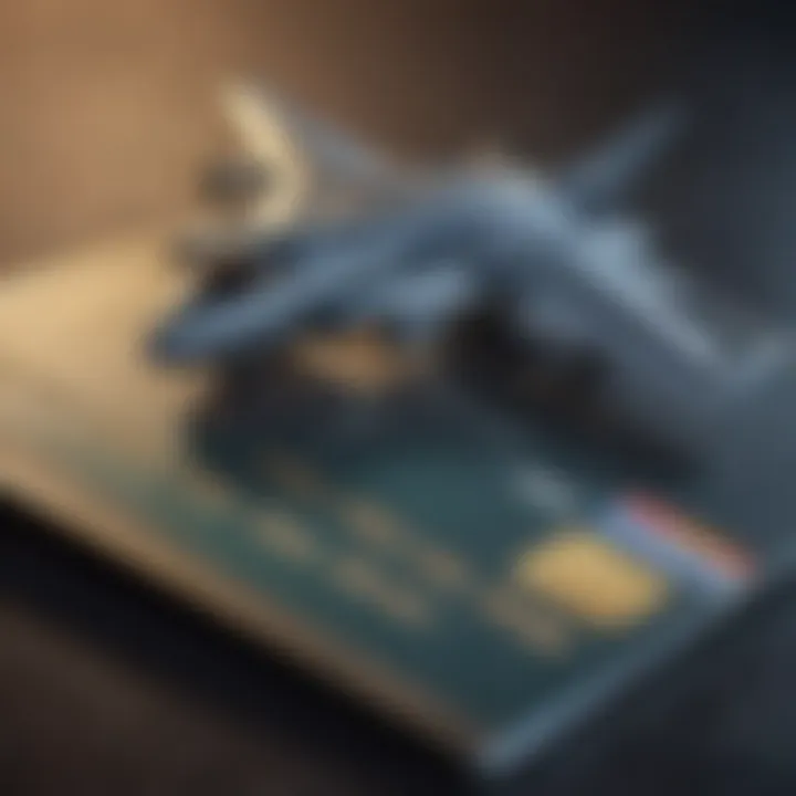 Visual representation of a credit card transforming into a jet plane symbolizing travel rewards