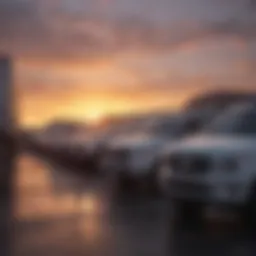 Vehicle Fleet at Sunset