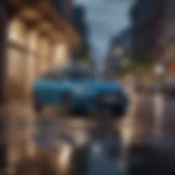 Modern car insurance concept