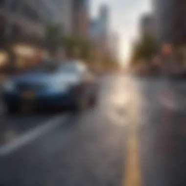 Navigating City Roads with Collision Insurance Modern vehicle on city road