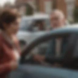 Learner driver with a parent discussing insurance options