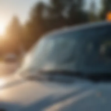 Roadside assistance vehicle with broken windshield