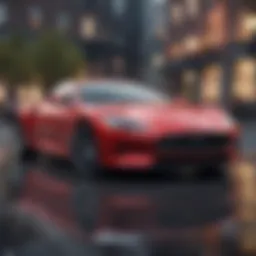 Illustration of a sleek and modern car symbolizing financial protection