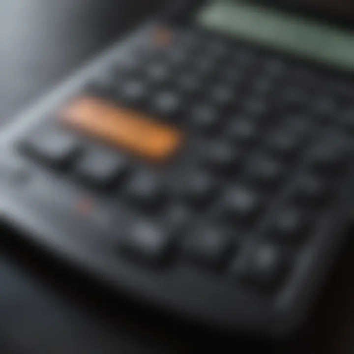 Modern calculator with keys spelling out loan approval