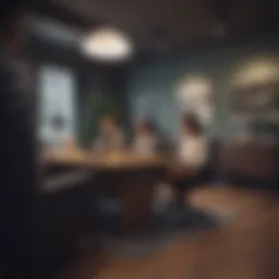 A modern office environment showcasing mortgage consultation
