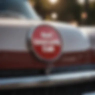 State Farm logo on a vintage car hood