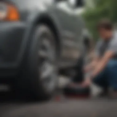 State Farm roadside assistance changing a flat tire