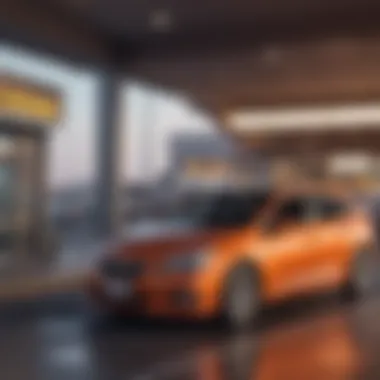 Illustration showcasing stress-free vehicle rental process without personal auto insurance