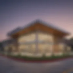 Exterior view of a Texas Bay Credit Union branch showcasing modern architecture